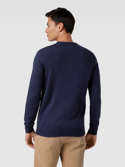 Montego Gebreide pullover met all-over motief Marineblauw - 5