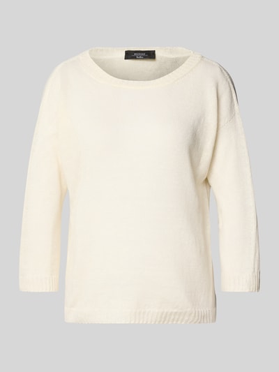 Weekend Max Mara Loose Fit Strickpullover aus reinem Leinen Modell 'SELZ' Weiss 2