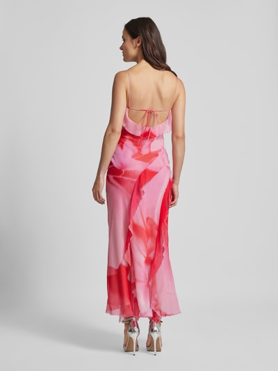 Mango Maxikleid mit Volants Modell 'AZALEA' Pink 5