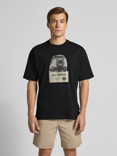 BOSS Orange Regular fit T-shirt van puur katoen, model 'WAGON' Zwart - 4