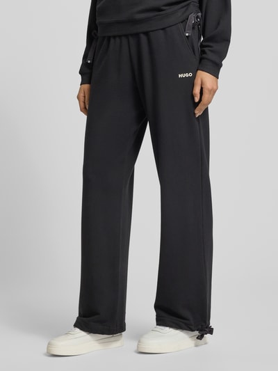 HUGO Regular fit sweatpants van modalmix, model 'CASUAL' Zwart - 4
