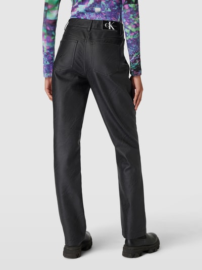 Calvin Klein Jeans Spodnie z imitacji skóry Czarny 5