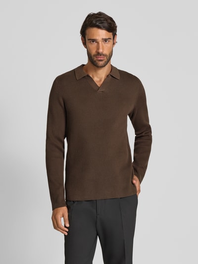 Lindbergh Relaxed Fit Pullover mit Strukturmuster Mittelbraun 4