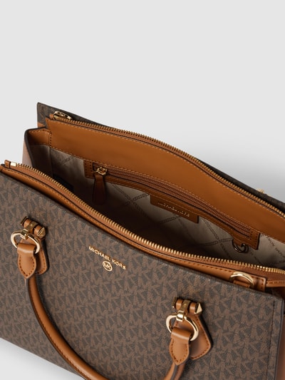 MICHAEL Michael Kors Handtas met all-over labelprint, model 'MARILYN' Middenbruin - 5