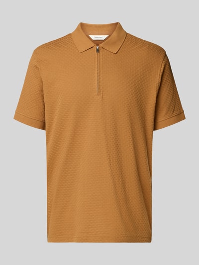 SELECTED HOMME Regular Fit Poloshirt aus reiner Baumwolle Modell 'ISAAC' Camel 2
