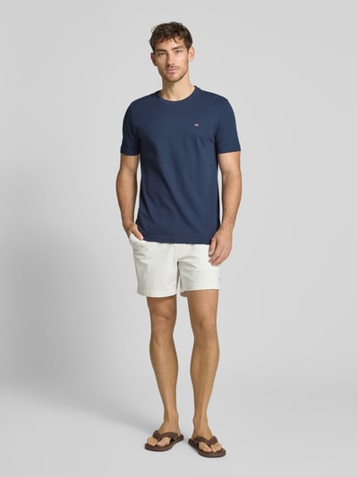 Christian Berg Men T-Shirt mit Label-Stitching Dunkelblau 1