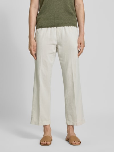 Angels Straight leg stoffen broek met elastische band, model 'Linn' Beige - 4