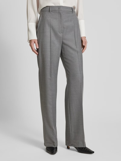 Max Mara Studio Straight Fit Stoffhose aus Schurwoll-Mix Hellgrau 4