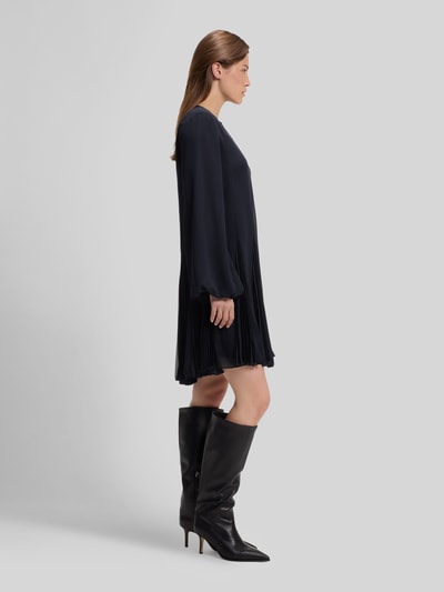 BOSS Loose fit vrijetijdsjurk met plissé-details model 'Donottati' Marineblauw - 4