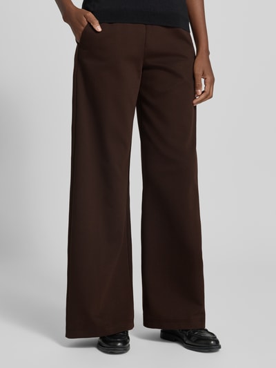 ANGELS Wijdvallende broek met viscose, model 'Liva Jump' Donkerbruin - 4