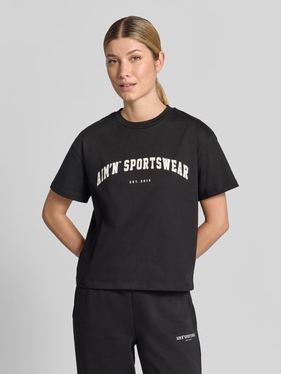 aim'n Boxy Fit T-Shirt mit Label-Print Black 4