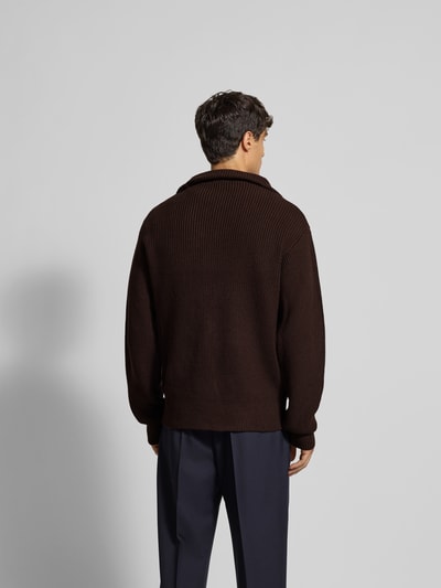 Officine Générale Sweatshirt mit Troyer-Kragen Dunkelbraun 5