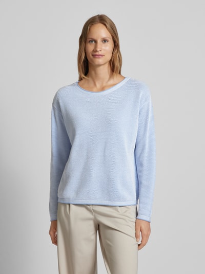 Tom Tailor Comfort Fit Strickpullover mit Pünktchen-Muster Hellblau 4