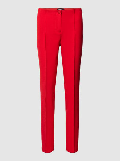 Cambio Stoffen broek met vaste persplooien, model 'ROS' Rood - 2