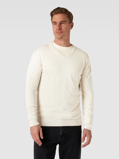 Tom Tailor Strickpullover mit V-Ausschnitt Offwhite 4