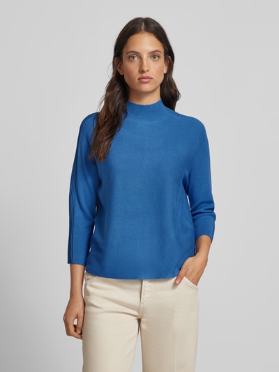 comma Gebreide pullover met turtleneck Koningsblauw - 4