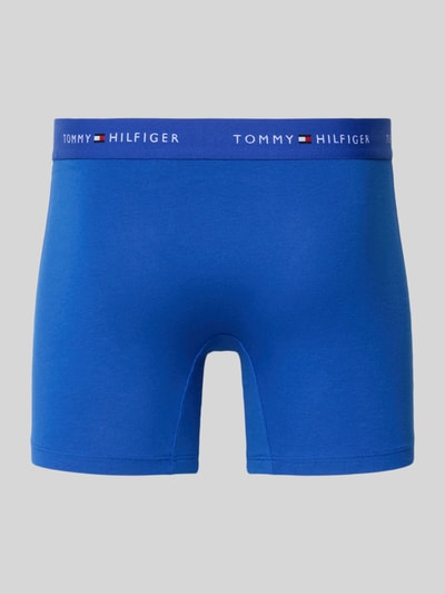 Produktfoto, Boxershorts aus Baumwoll-Mix im 3er-Pack von Tommy Hilfiger, Optik: Unifarben, Passform: Skinny-Fit, Label-Schriftzug, Bundabschluss: Elastisch, Multipack: 3er-Pack, Materialverarbeitung: Stretch, Material: Baumwoll-Mix, blaue Farbe, glatte Struktur