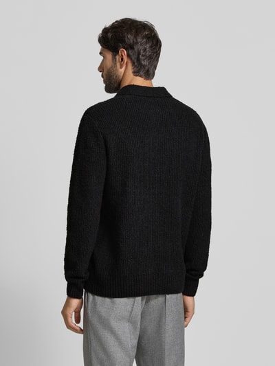 Only & Sons Relaxed Fit Strickpolo aus Baumwoll-Mix Modell 'DALE LIFE' Black 5