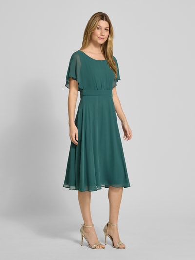 Vera Mont Knielange cocktailjurk met ronde hals Donkergroen - 1