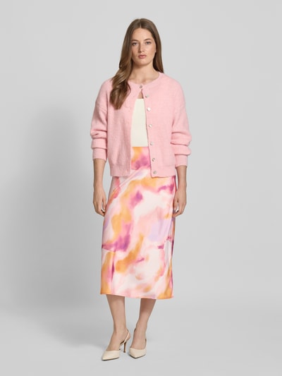 YAS Körpernaher Midirock mit Allover-Print Modell 'YASPELLA' Hellrosa 1