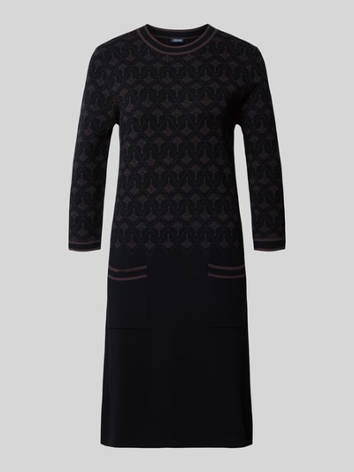 JOOP! Sukienka o długości do kolan z dzianiny z mieszanki wiskozy z rękawem o dł. 3/4 Średniobrązowy 2