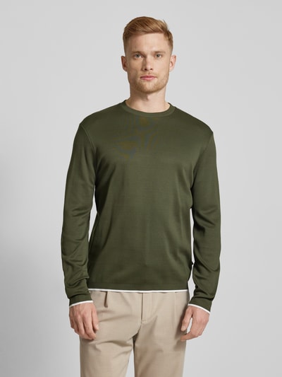 Windsor Sweatshirt mit Label-Detail Modell 'Frido' Khaki 4