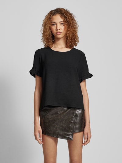 Pieces T-shirt z fakturowanym wzorem model ‘ARIANNA’ Czarny 4