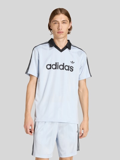 adidas Originals T-Shirt Trikot mit Logo Print Hellblau 4