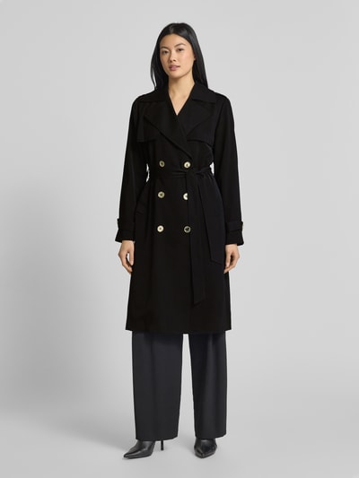 MICHAEL Michael Kors Trenchcoat met strikceintuur, model 'DRAPEY' Zwart - 4