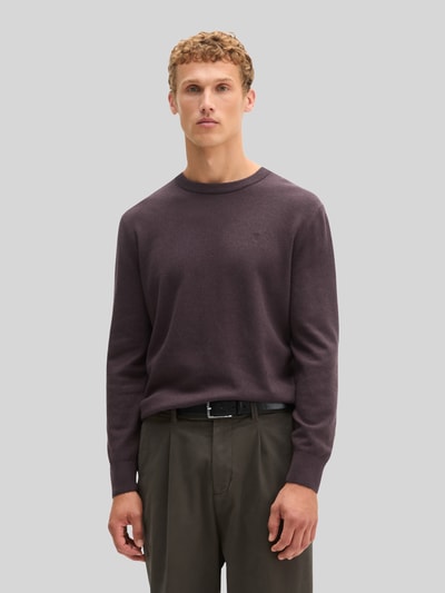 Marc O'Polo Regular Fit Pullover aus Baumwoll-Mix mir Schurwoll-Anteil Bordeaux 4