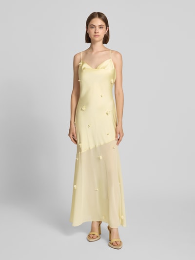 Gina Tricot maxi-jurk met bloemengarnering Lichtgeel - 4