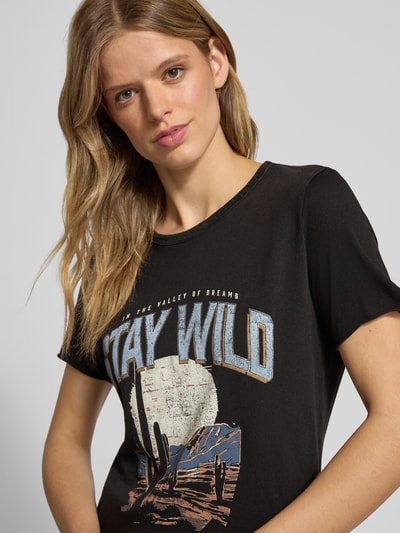 Only Regular fit T-shirt van puur katoen, model 'LUCY' Zwart - 3