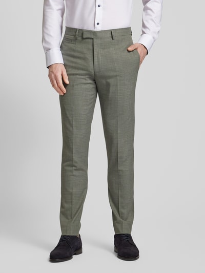 Strellson Slim fit pantalon in gemêleerde look, model 'Kynd' Olijfgroen - 4