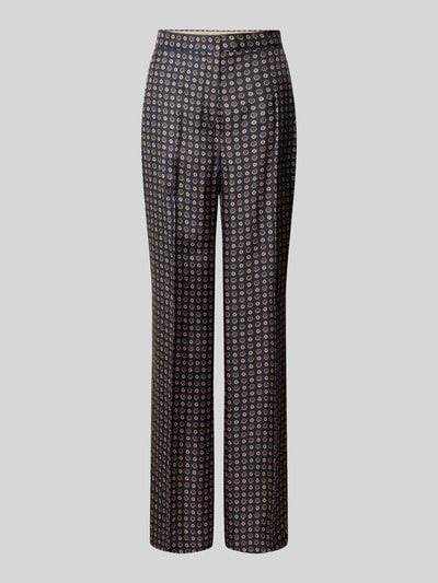 Max Mara Studio Regular fit stoffen broek van pure zijde, model 'FAUNA' Marineblauw - 2