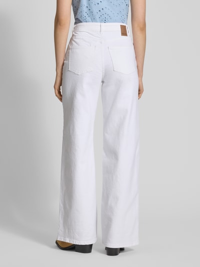 Pieces Jeansy o kroju wide fit z mieszanki bawełny model ‘SELMA’ Biały 5