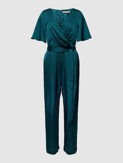 Christian Berg Cocktail Jumpsuit in Wickel-Optik Dunkelgrün meliert 1