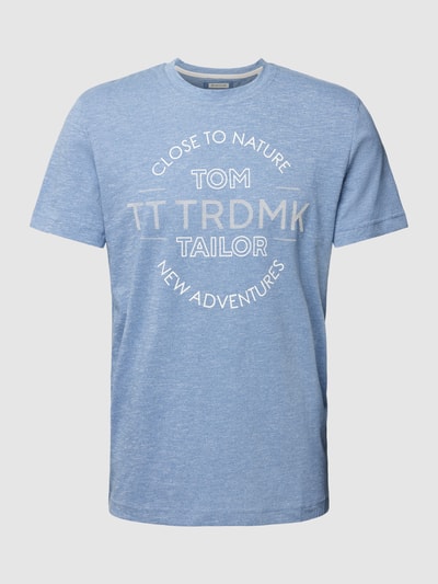 Tom Tailor T-Shirt mit Label-Print Hellblau 2