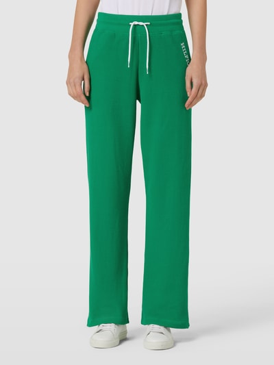TOMMY HILFIGER Spodnie sportowe z fakturowanym wzorem i wyhaftowanym logo Zielony 4