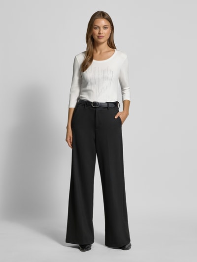 Christian Berg Woman T-Shirt mit Ziersteinbesatz und 3/4-Arm Offwhite 1