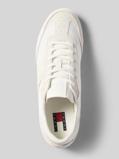 Tommy Jeans Ledersneaker mit Label-Schriftzug Modell 'RETRO RUNNER CLEATED' Weiss 3