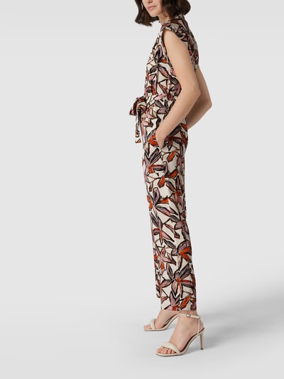 BOSS Orange Jumpsuit met all-over bloemenmotief, model 'Dituta' Offwhite - 4