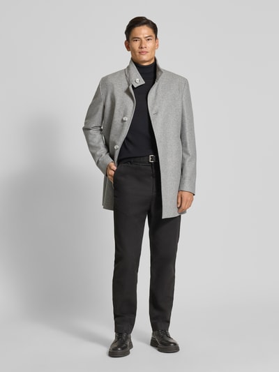 Strellson Regular fit lange jas met opstaande kraag, model 'Finchley' Zilver - 1