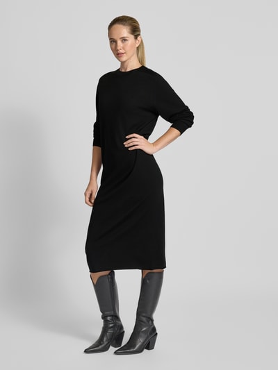 Drykorn Relaxed fit midi-jurk van zuivere scheerwol, model 'Rimone' Zwart - 1
