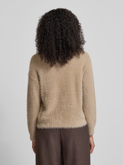 monari Sweter o kroju regular fit z imitacji dzianiny Jasnobrązowy 5