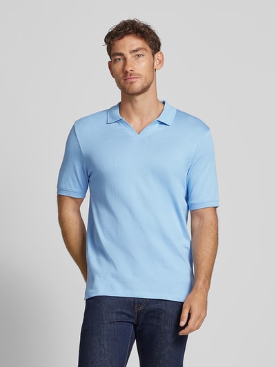 Cinque Regular Fit Poloshirt mit V-Ausschnitt Modell 'Bolo' Hellblau 4
