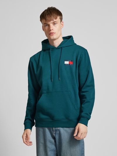 Tommy Jeans Hoodie mit Label-Print Modell 'ESSENTIAL' Petrol 4