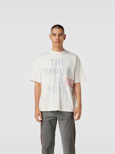 Diesel Oversized T-Shirt mit Statement-Print Offwhite 4