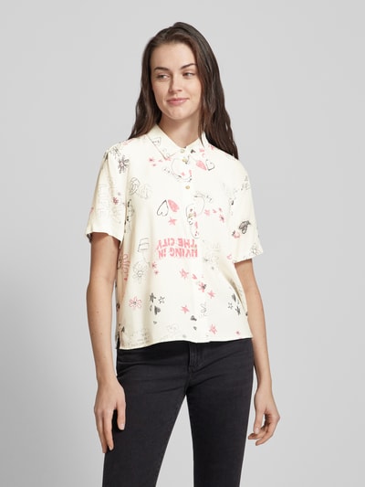 Jake*s Casual Bluse mit Motiv-Print Offwhite 4