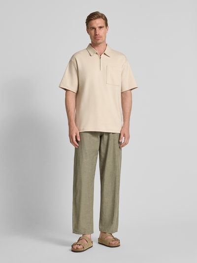 Lindbergh Stoffen broek met achterzakken Kaki - 1