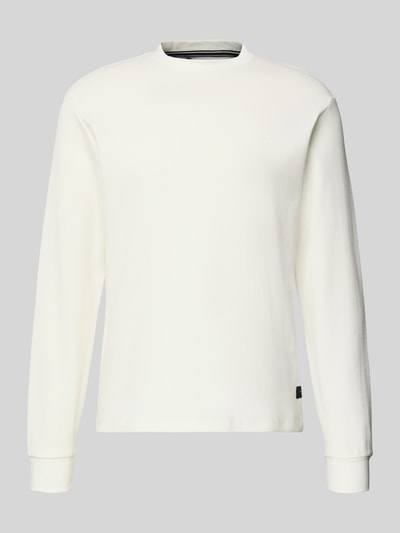 Produktfoto, Bluza 'Sweatshirt mit Stehkragen' od Replay z bawełny, prosty krój, stójka, faktura wafla, detal z logo, elastyczne zakończenia rękawów, długość tyłu w rozmiarze M: 63 cm, długość rękawów w rozmiarze M: 67 cm